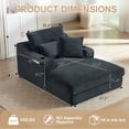 thumbnail image 3 of 68" Oversized Chaise Lounge Chair Indoor, Holaki Corduroy Upholstered Boneless Sofa Bed with 2 Cup Holder & Throw Pillow, Comfy Cloud Sofas Couch for Living Room, No Assembly Required, Dark Gray, 3 of 8