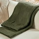 thumbnail image 5 of Manta Boho de punto, 1 unidad, manta acrílica para sofá de 160 x 130 cm, tejido grande para mayor comodidad al dormir la siesta y relajarse en la oficina (verde), 5 of 8