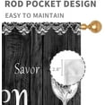 thumbnail image 4 of Rustic Kitchen Curtians, Farmhouse Fork and Spoon Woodern Plank Board Cook Theme Sweet Home Country Cottage Cafe Living Room Bedroom Blackout Window Curtains Drapes Treatments 2 Panels, 84"x84" Inch, 4 of 5