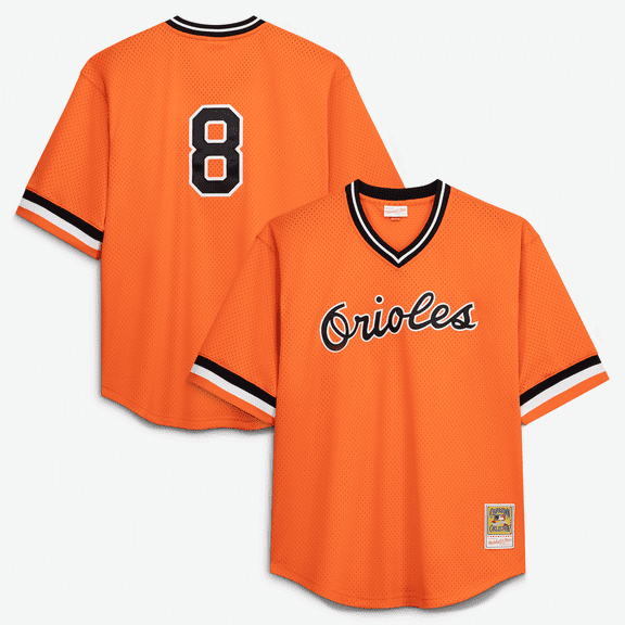 Men's Profile Cal Ripken Jr. Orange Baltimore Orioles Big & Tall Cooperstown Collection Mesh Batting Practice Jersey