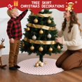 thumbnail image 5 of 30 Inch Christmas Tree Skirt – Velvet Plush Tree Mat, Soft Thickened Polyester with Red Ties, Single-Sided Printing, Available in 30in/36in/48in, Perfect for Holiday Xmas Tree Decoration, 5 of 7