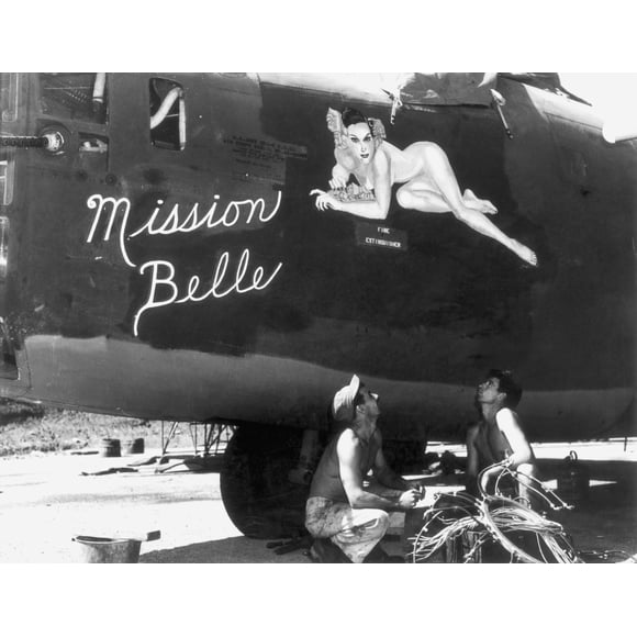 Wwii: U.S. Army Airplane. /Nthe 'Mission Belle,' A U.S. Army Airplane, Somewhere In The Southwest Pacific. Poster Print by  (24 x 36)