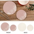 thumbnail image 4 of GZHJMY Light Pink Rose Placemats Set of 2, Woven Washers, Cotton, Round Large Pot Holder, Heat Resistant, for Pot Countertops, 4 of 5