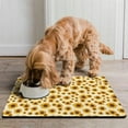 thumbnail image 2 of Summer Boho Sunflower Pet Food Pad - Absorbent Dog Food Spill Mat with Country Floral Theme, Easy Clean, 2 of 5