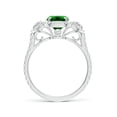 thumbnail image 2 of ANGARA Lab Grown 1.25 Ct Cushion Emerald and Half Moon Diamond Halo Ring for Women in 14K White Gold (Size-8x6mm) | May Birthstone, Anniversary, Jewelry Gift for Women | Lab-Grown Emerald Ring, 2 of 9