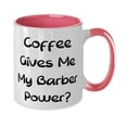 thumbnail image 2 of Joke Barber, Coffee Gives Me My Barber Power, Useful Two Tone 11oz Mug For Coworkers From Boss, 2 of 2