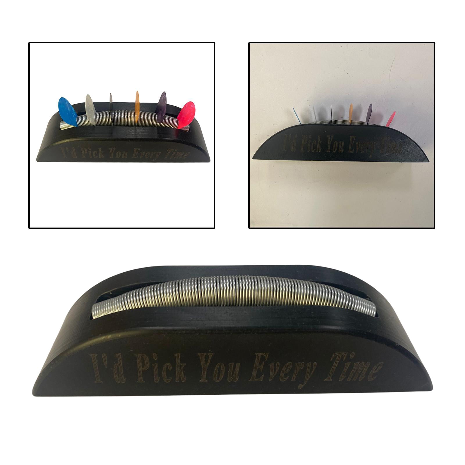 LeeQinersw Guitar Paddle Storage Base, Guitar Pick Spring Clamping Box, Guitar Pick Storage