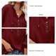 thumbnail image 3 of Camisa De Jersey Con Cordón, Sudadera Con Cuello En V Transpirable Botón De Poliéster De Moda Para Mujeres Para El Trabajo De La Vida Diaria ANGGREK No, 3 of 5