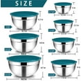 thumbnail image 2 of Vesteel 7 PCS Stainless Steel Mixing Bowls, Metal Nesting Salad Bowls with Lids, 4.5/3.5/3/2.5/1.5/1.2/0.7 QT - Blue, 2 of 7