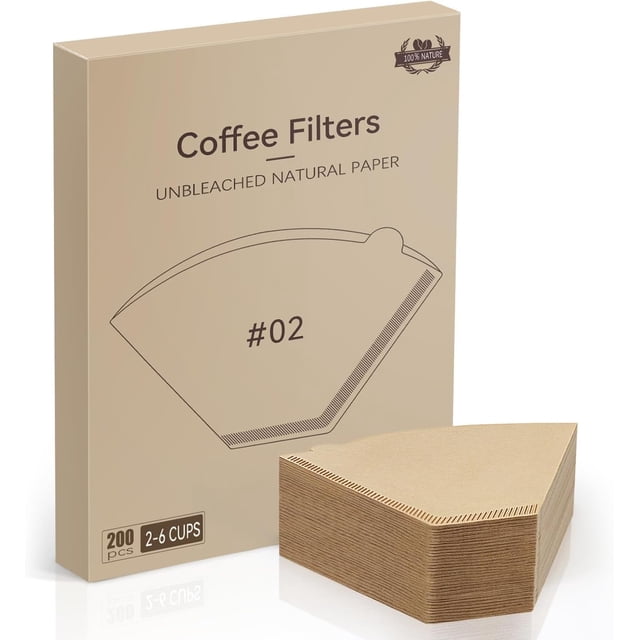Filtros de café Weenkilly cono #2, 200 unidades, color marrón