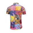 thumbnail image 4 of IROINNID Hawaiian Shirt for Men Hawaiian Short Sleeve Beach Stand-up Collar Shirt Printed Summer Button Down Shirts,Pink, 4 of 4