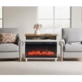 thumbnail image 6 of 36" Electric Fireplace, White Wooden Side Table Fireplace End Table for Living Room, 3D Freestanding Fireplace Stove Heater, 6 of 11