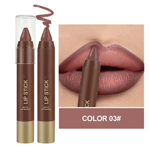 Matte Lipstick Lip Liner Pencil, Neutral Matte Lipstick Lip Stick Crayon Long Lasting, Waterproof Velvet Lipgloss Lip Stain, Moisture Smooth Lipliner, 24 Hours Long Wearing Lipstick Labial (#03)