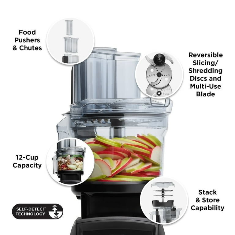 Vitamix 67591 12 Cup Food Processor Attachment Only Black/Clear