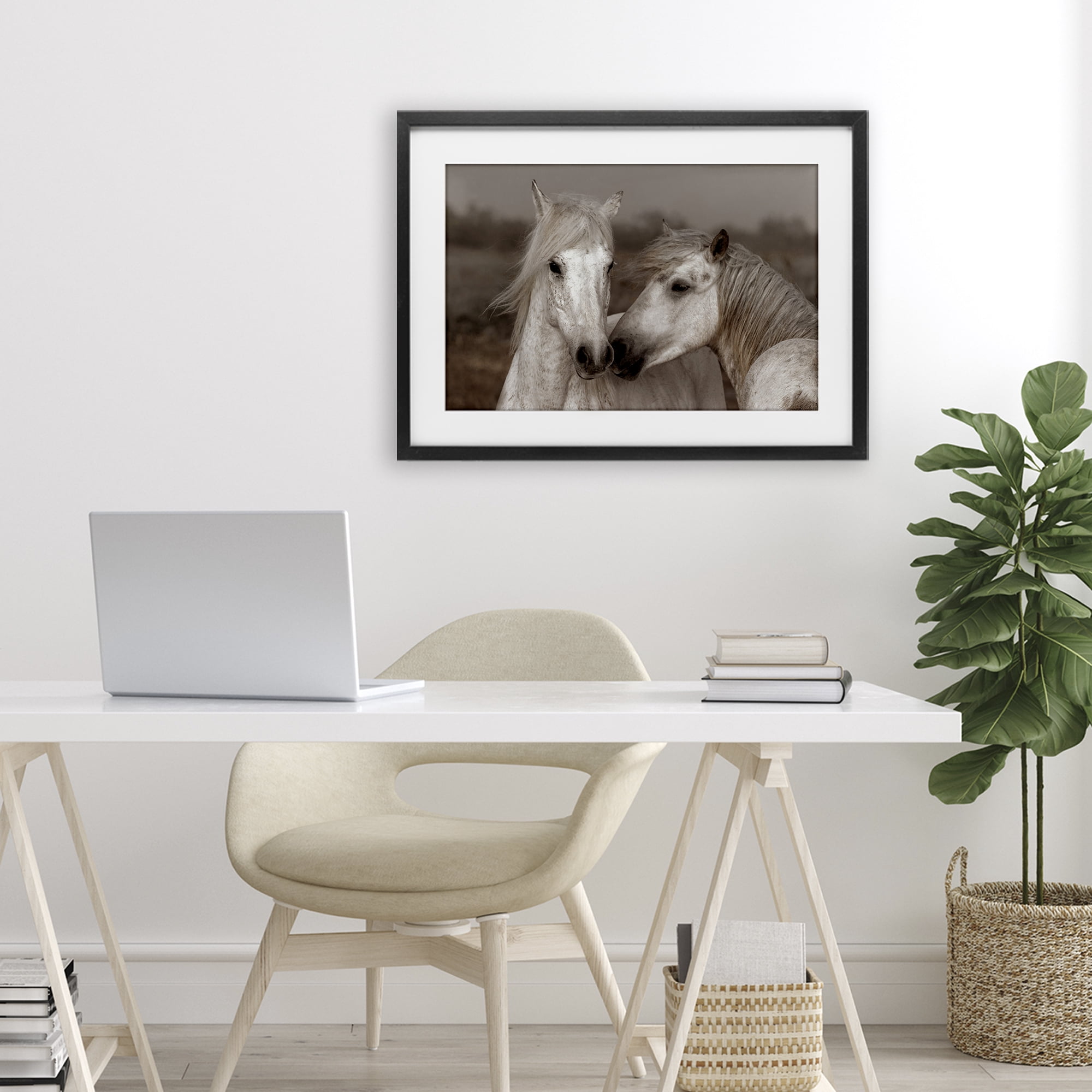 Stupell Industries Gentle Companionship Horses Black Framed Print Under Glass, design by Danita Delimont