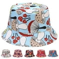thumbnail image 4 of ZHENHONG Bucket Hats for Women and Men 3D Printed Pattern Tie Dye Double Sunscreen Hat Casual Graphic Headwear Beige, 4 of 4