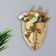 thumbnail image 4 of maytalsory Jardinière Créative Décoration Murale Pot de Fleurs Visage pour Extérieur Intérieur Or, 4 of 9