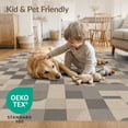thumbnail image 4 of ODIKA 8'x10' Beige Geometric Checkerboard Tufted Design Washable Area Rug Contemporary Modernist Grid Layout With Rounded Corner for Dining Room, Large Office, Lounge, Non-Slip Chair-Friendly Mat, 4 of 7