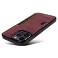 thumbnail image 3 of Case For Apple iPhone 14 Pro Max,Decase Ultra Slim Retro Style Minimalist PU Leather Phone Cover Durable Drop Protection Anti-Scratch Shockproof Case - winered, 3 of 6