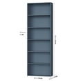 thumbnail image 3 of Homfa 6 Tier Tall Bookshelf and Bookcase, 2PC Wooden Bookcase Display Shelf for Living Room Home Office Library Storage, Blue, 3 of 10
