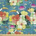 thumbnail image 2 of Ambesonne Tropical Fabric by the Yard Upholstery, Hawaiian Paradise Birds, 3 Yards, Multicolor, 2 of 5