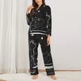 thumbnail image 2 of Kdxio Star Gazing Cat Illustration Women's Pajama Sets Long Sleeve Button Down Sleepwear Nightwear Soft Pjs Lounge Sets-Large, 2 of 7