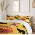thumbnail image 6 of Ambesonne Halloween Duvet Cover Sets, Bat Spider Witch Ghost, 2-King, Pale Orange Multicolor, 6 of 7