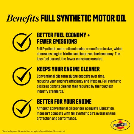 PENNZOIL PLATINUM FULL SYNTHETIC 0W-16 MOTOR OIL, 5 QUART