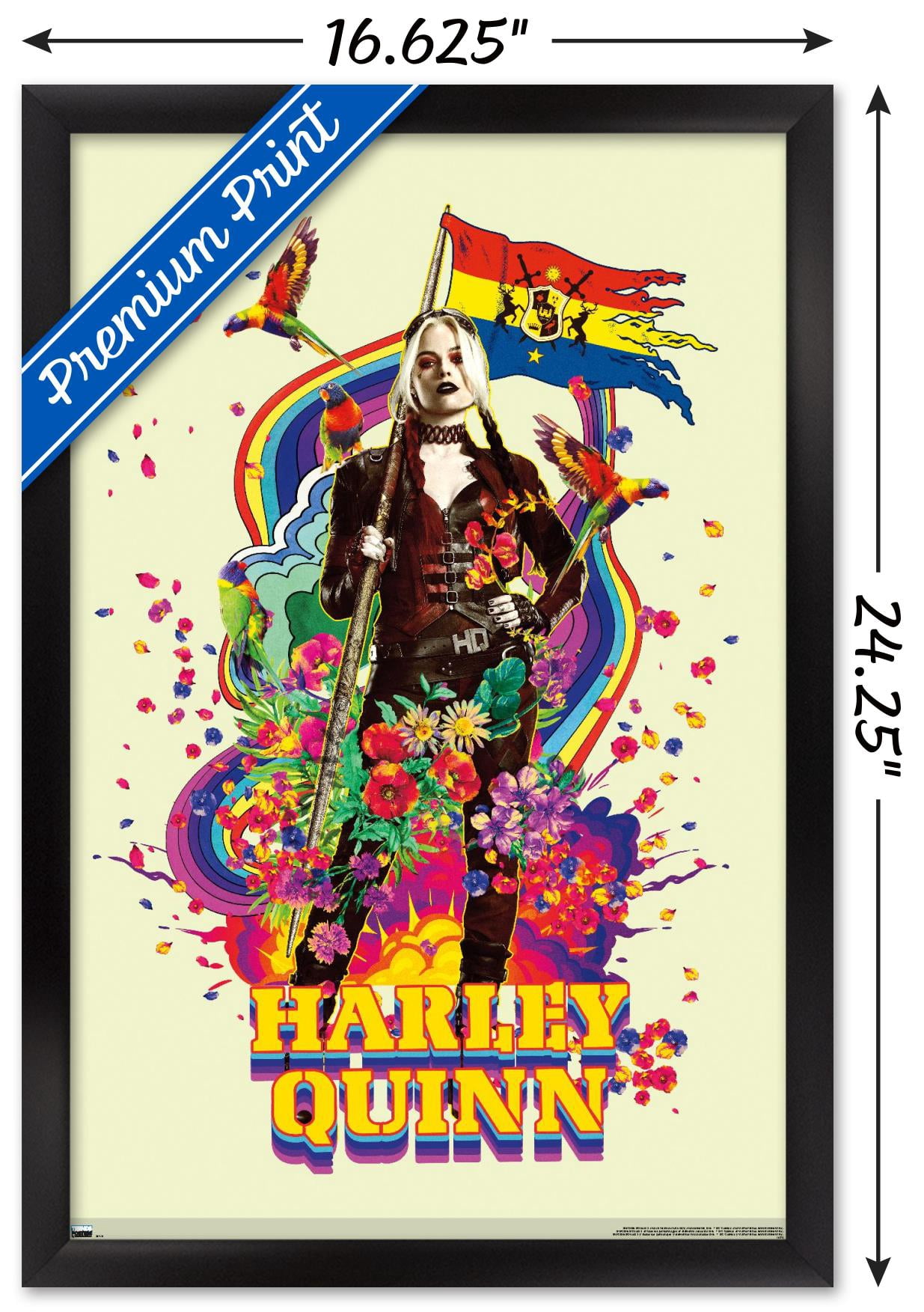 DC Comics Movie The Suicide Squad - Harley Quinn Wall Poster, 14.725" x 22.375", Framed