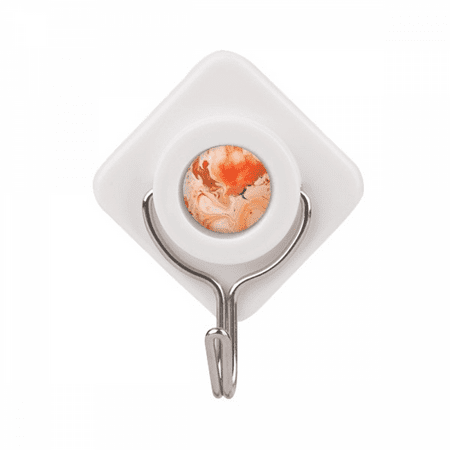 

Orange White Marble Modern Pattern Adhesive Wall Hooks Hanging Self Sticky