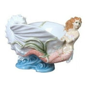 White Porcelain Argonaut Shell Bowl with Mermaid