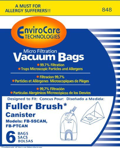 Fuller Brush Home Maid Canister Vacuum Hepa bags 6 Pk Part # FHH-6 