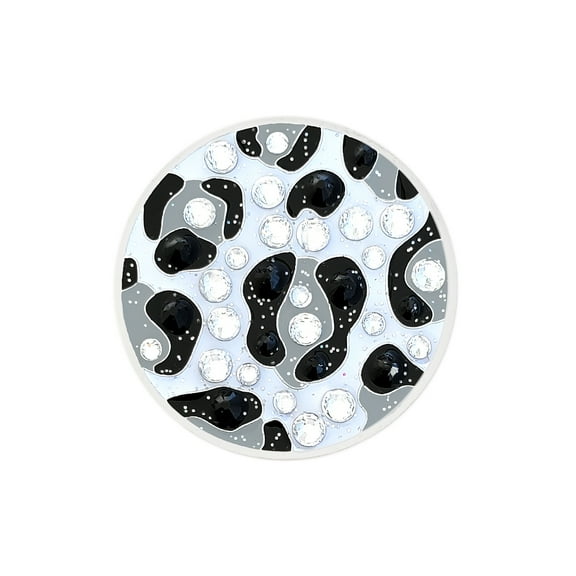 navika snow leopard swarovski crystal ball marker with magnetic hat clip
