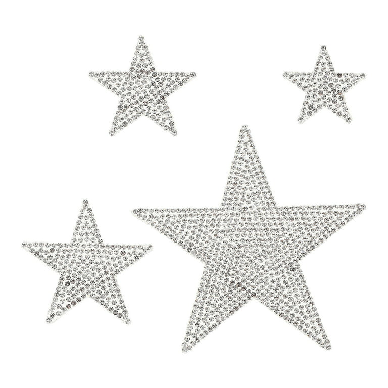  84 Pieces Self Adhesive Star Stickers, Star Glitter Bling  Crystal Rhinestone Sticker for Christmas Decal Decor Holiday Window Car  Accessories, 4 Sheets (Silver)