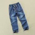thumbnail image 2 of Flare Jeans Juniors Teen Boys Loose Jeans Relaxed Fit Wide Leg Ripped Jean Adjustable Waist Denim Pants Kids Stretch Vintage Trousers Streetwear Drawstring, 2 of 7