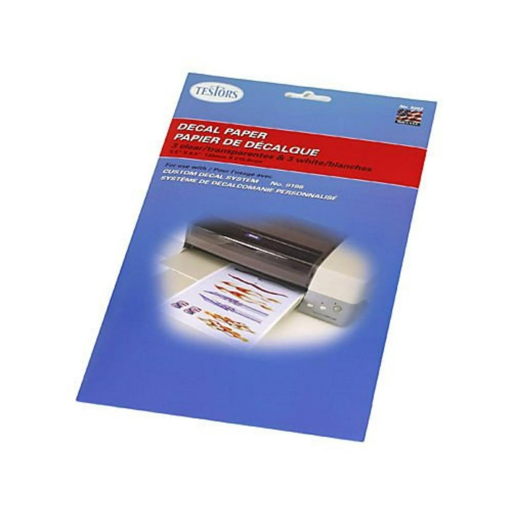 White and Clear Decal Paper by Testors, Modeling Supplies By Testors