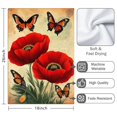 thumbnail image 3 of 2 Pcs Funny Kitchen Towels,Red Flower Butterflies Microfiber Dish Towels,Kitchen Tea Towels,Kitchen Towel Set (18" X 26"), 3 of 3
