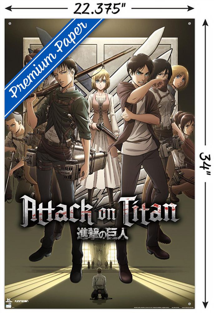 Attack on Titan: Season 3 - Group Wall Poster with Pushpins, 22.375" x 34"