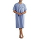 thumbnail image 2 of CAMISAS DE NOCHE RAYADAS INSPIRE CHIC para hombres, camisetas de dormir de manga corta con botones, bata de noche M azul oscuro, 2 of 6
