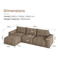 thumbnail image 2 of Neche 114" Cloud Sofa for Living Room, L-Shaped Deep Seat Modular Boneless Couch, No Assembly Required,Brown, 2 of 7