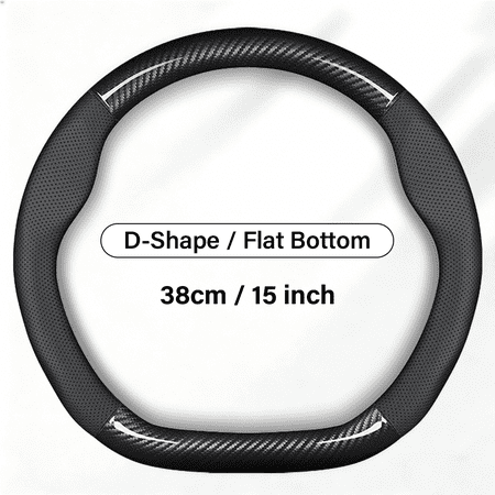 Flat Bottom Car Steering Wheel Cover for Nissan Altima Rogue Kicks Sentra Versa - Breathable, Wear-Resistant, Four Seasons Universal