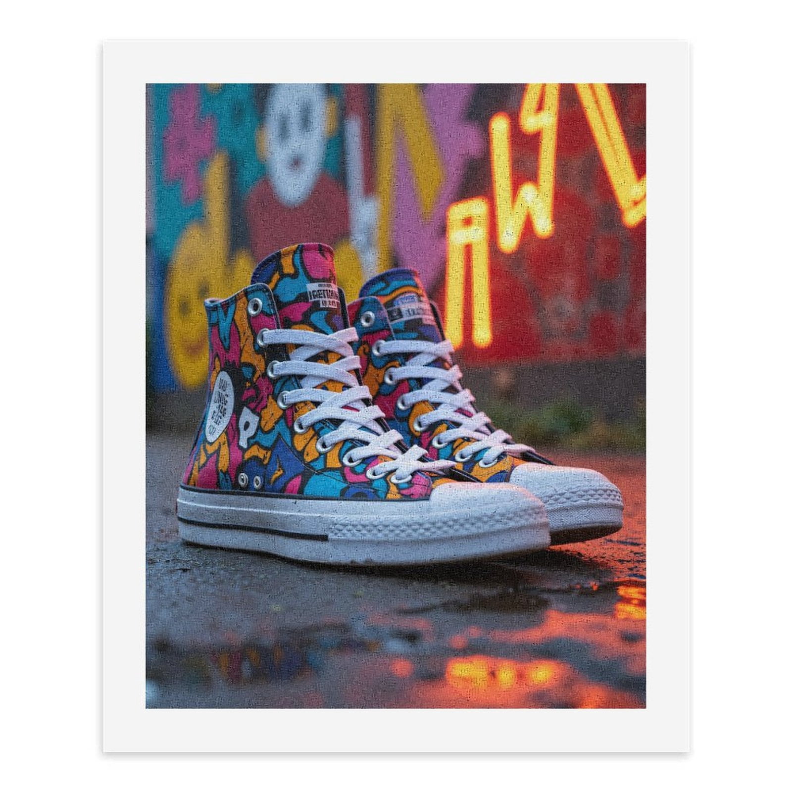 Paint by Numbers Kit for Adults, Colorful Graffiti Sneakers Street Art Paint by Numbers, Easy Paint by Numbers Kit for Adults Beginner, DIY Adult Paint by Number Kits on Canvas, Home Decor