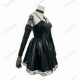 thumbnail image 2 of Misa Amane Faux Leather Cosplay Costume Set With Wig Stockings Necklace, 2 of 10