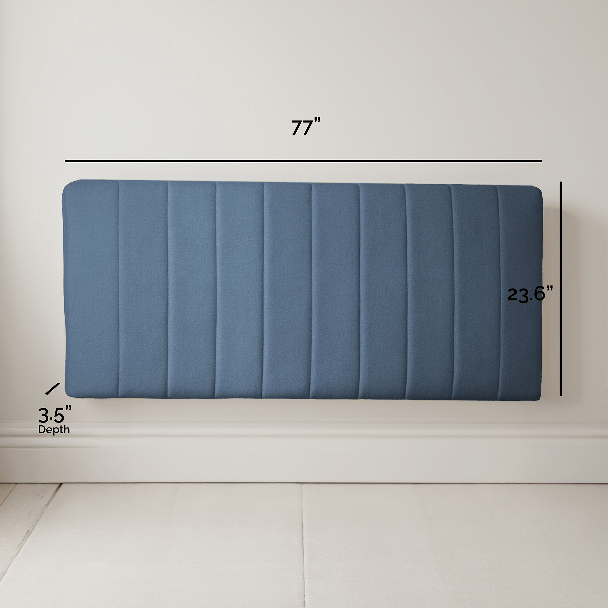 Lammlaoe King Headboard, Upholstered Wall Mounted, Peel and Stick Installation, Sound Reducing 3D Panel Design, Easy Assembly, Slate Blue