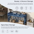thumbnail image 3 of GZXS 60" Long Wood Console Table with 4 Drawers and X-Leg Design, Spacious Open Base for Entryway, Hallway, or Living Room (Navy Blue), 3 of 9