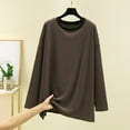 thumbnail image 2 of Annhoo Oversize Tops for Women Trendy Casual Crewneck Block Color Stripe Loose Long Sleeve Shirts Loungewear Clothes, 2 of 5