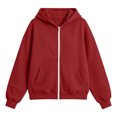 thumbnail image 7 of Fancifize Teens Solid Color Hooded Sweatshirts, Zip Up Fleece Hoodie Jacket with Pockets for Boys Girls 5-16 Years, 7 of 7
