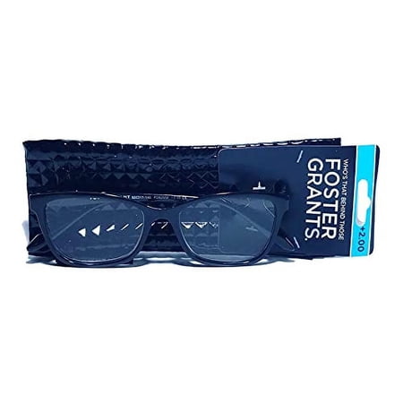 Foster Grant VRL2004 Black Women's Reading Glasses w/Soft Case (Black, +1.50)