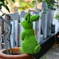 thumbnail image 4 of 13.2 Inch Green Flocked Standing Bunny Garden Statue, Easter Moss Green Rabbit Sculpture, Large Rabbit Figurine Resin Animal Sculpture Outdoor Easter Decor for Patio Lawn Yard Balcony Ornaments, 4 of 8