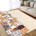 thumbnail image 4 of 5x7 Area Rugs, Cartoon Cat Non-Skid Rubber Backing Large Rectangle Rugs - Living Room Bedroom Home Office, Modern Simple Funny Cute Animals Art Indoor Floor Mat Carpets Washable Rug, 4 of 9